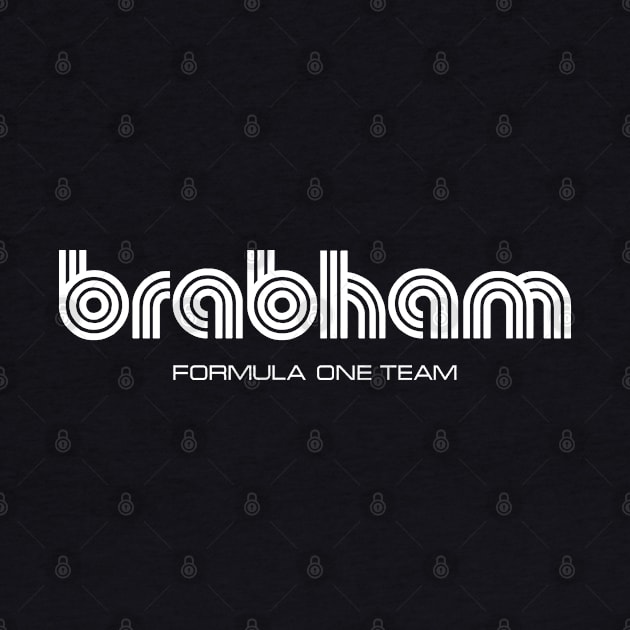 Brabham Formula One 1972 team logo - white print by retropetrol